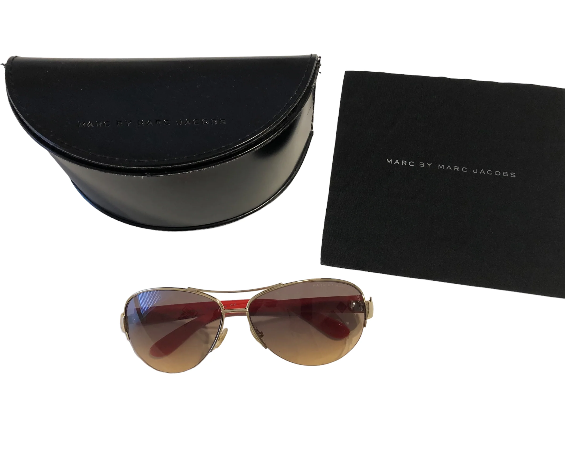 Marc by Marc Jacobs Red Aviator Sunglasses - Image 6