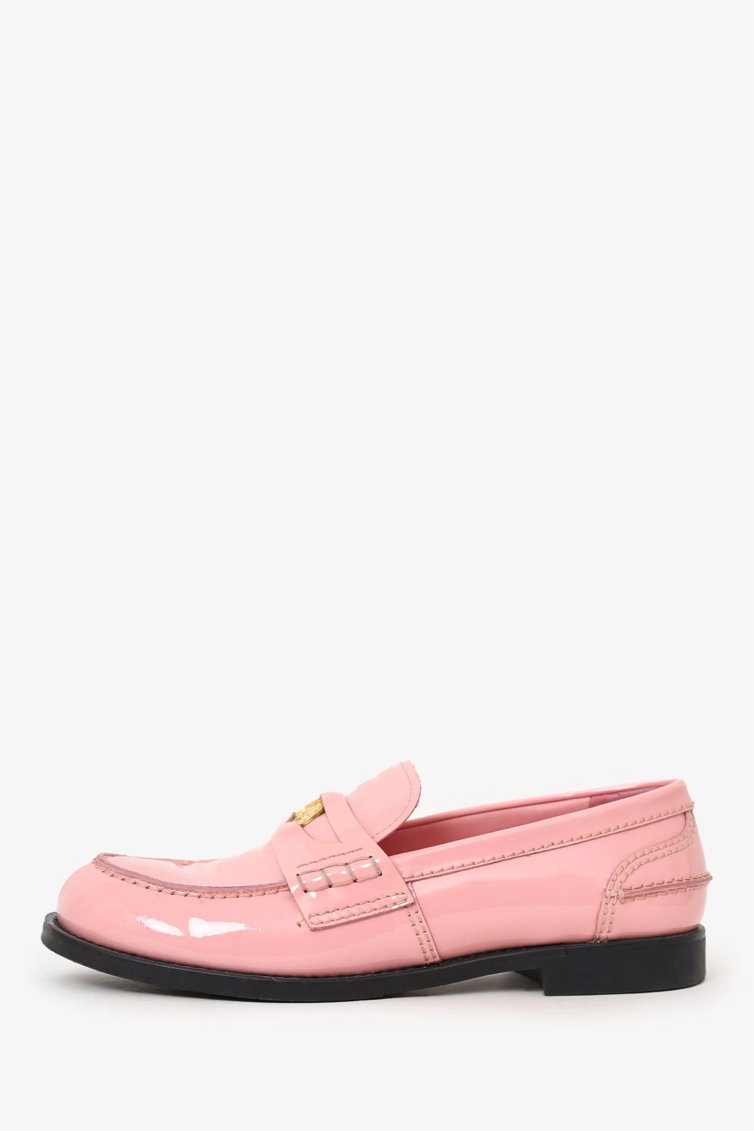Miu Miu Pink Patent Leather Penny Loafer Size 39 - Image 5