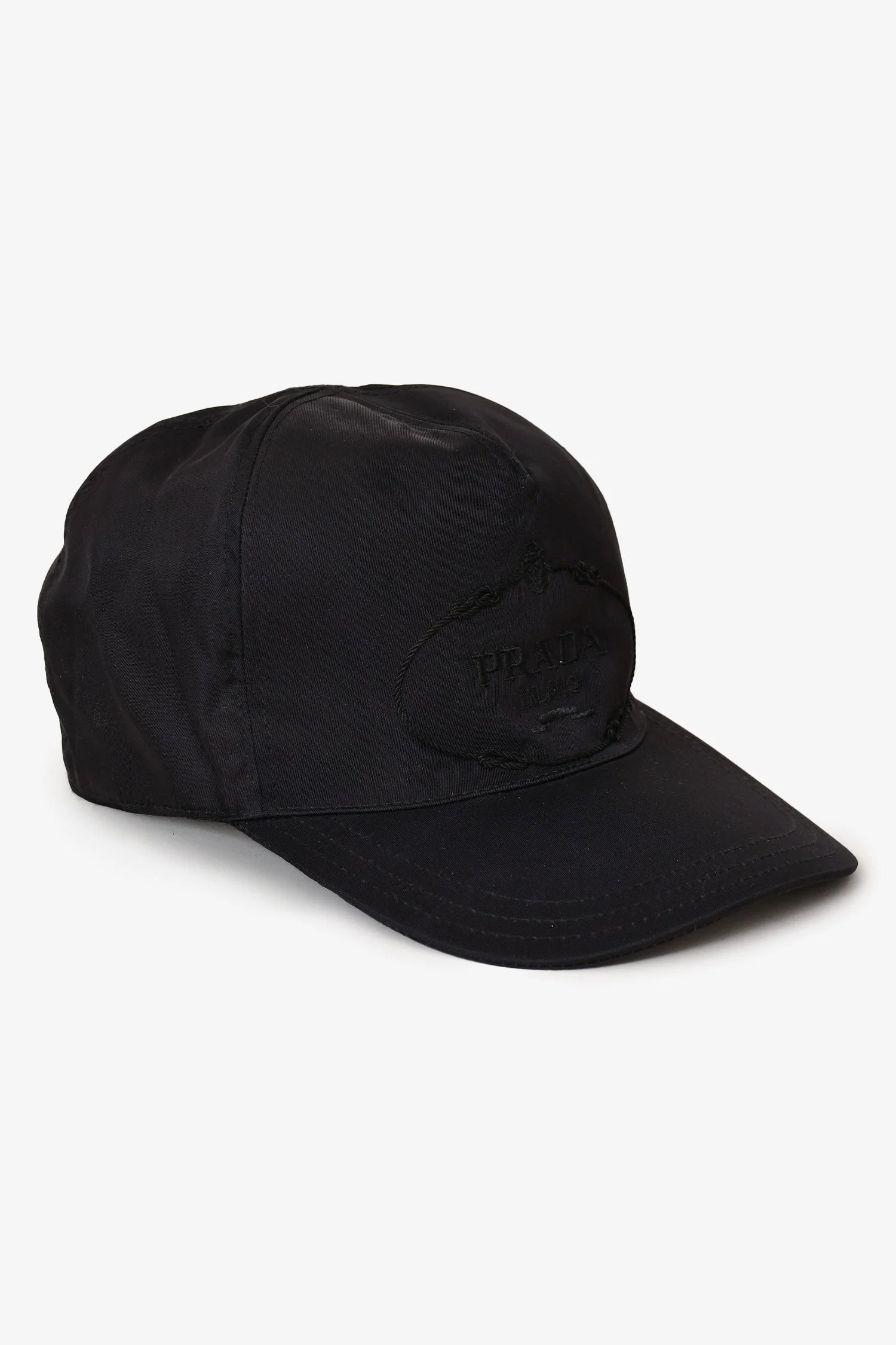 Prada Black Nylon/Leather Cap Size M - Image 3