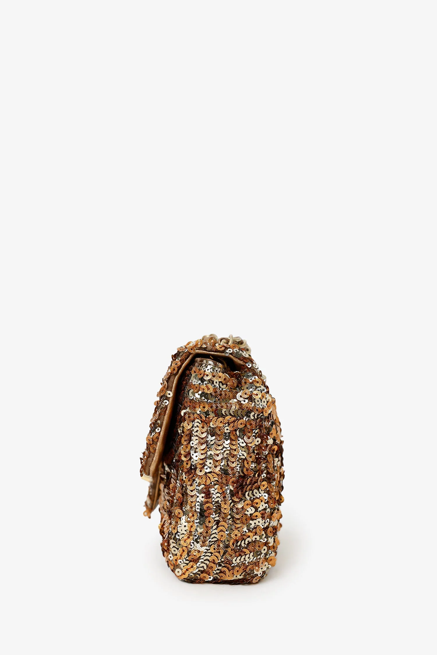 Pre-Loved Chanel™ 2019 Limited Edition Brown Sequins Mini Rectangular Single Flap - Image 4