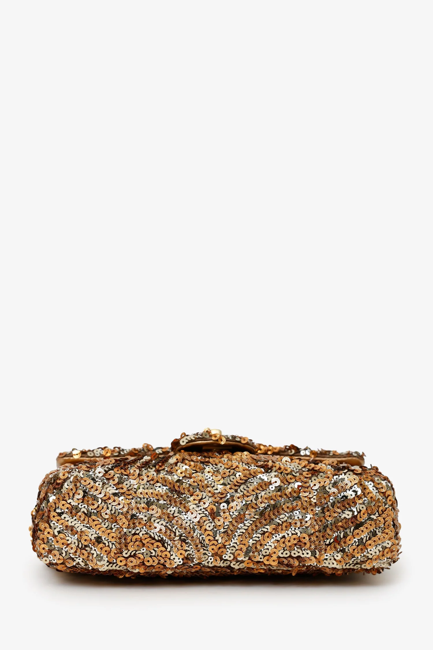 Pre-Loved Chanel™ 2019 Limited Edition Brown Sequins Mini Rectangular Single Flap - Image 5