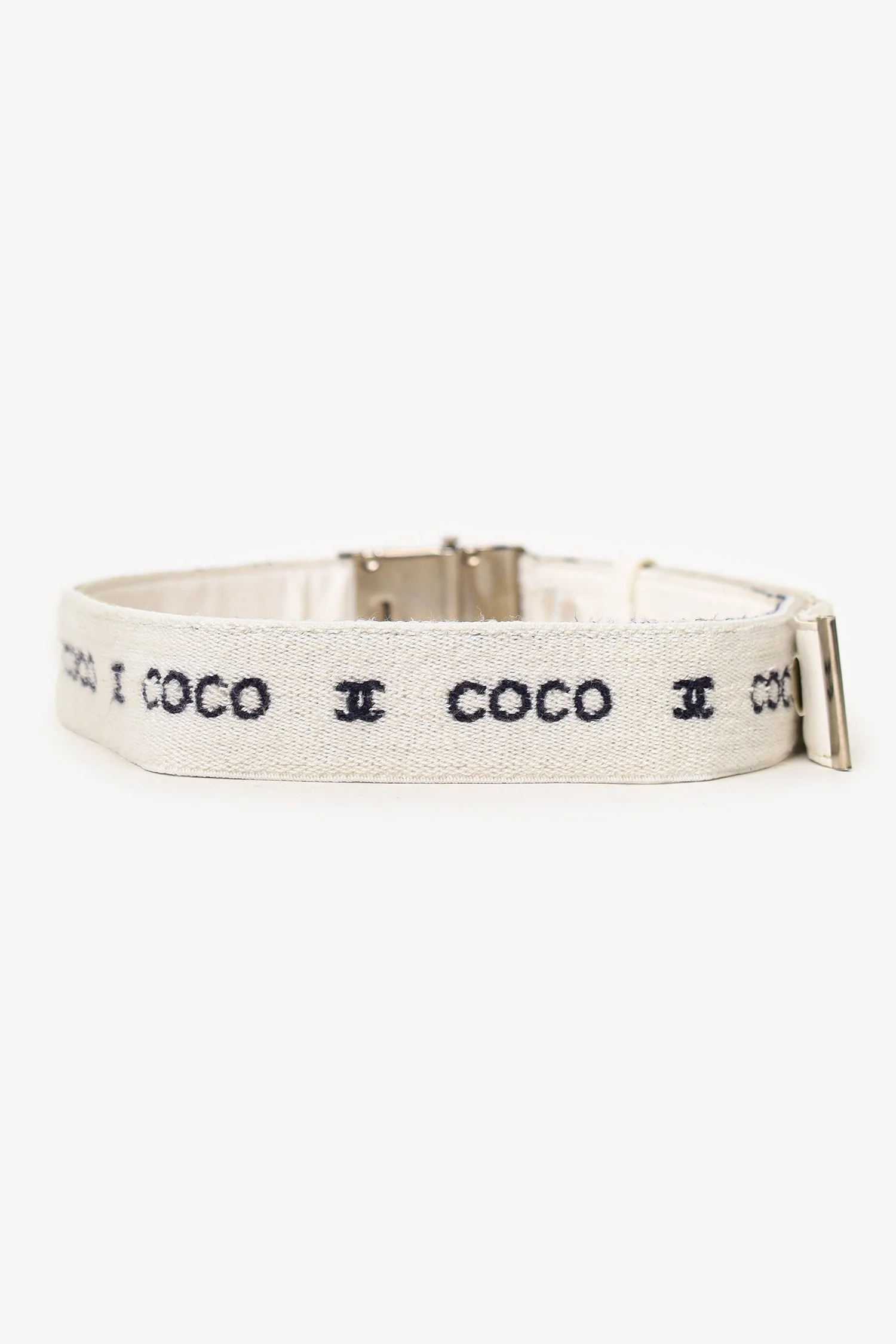 Pre-Loved Chanel™ White Wool 'Coco CC' Belt (As Is) - Image 3