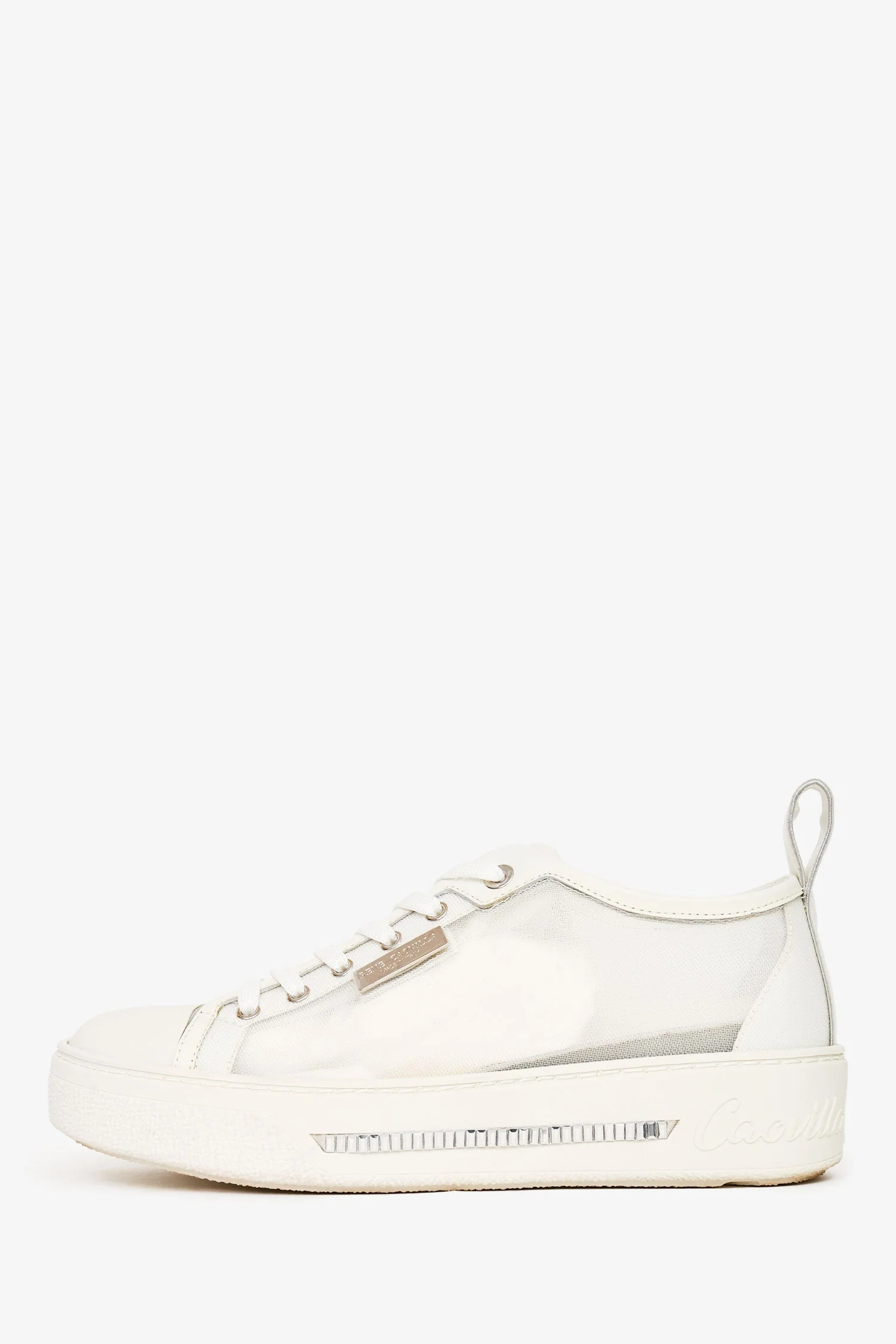 Rene Caovilla White Net 'Bonnie' Sneakers Size 35 - Image 5