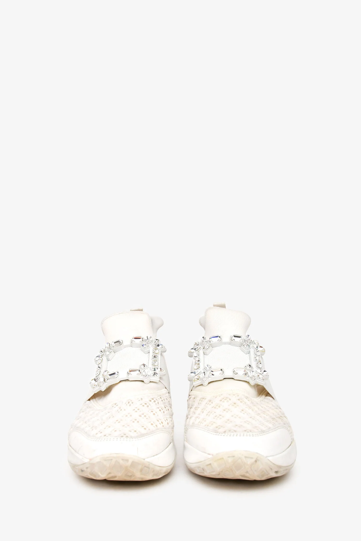 Roger Vivier White Leather Viv' Run Sneakers Size 41 (As Is) - Image 3