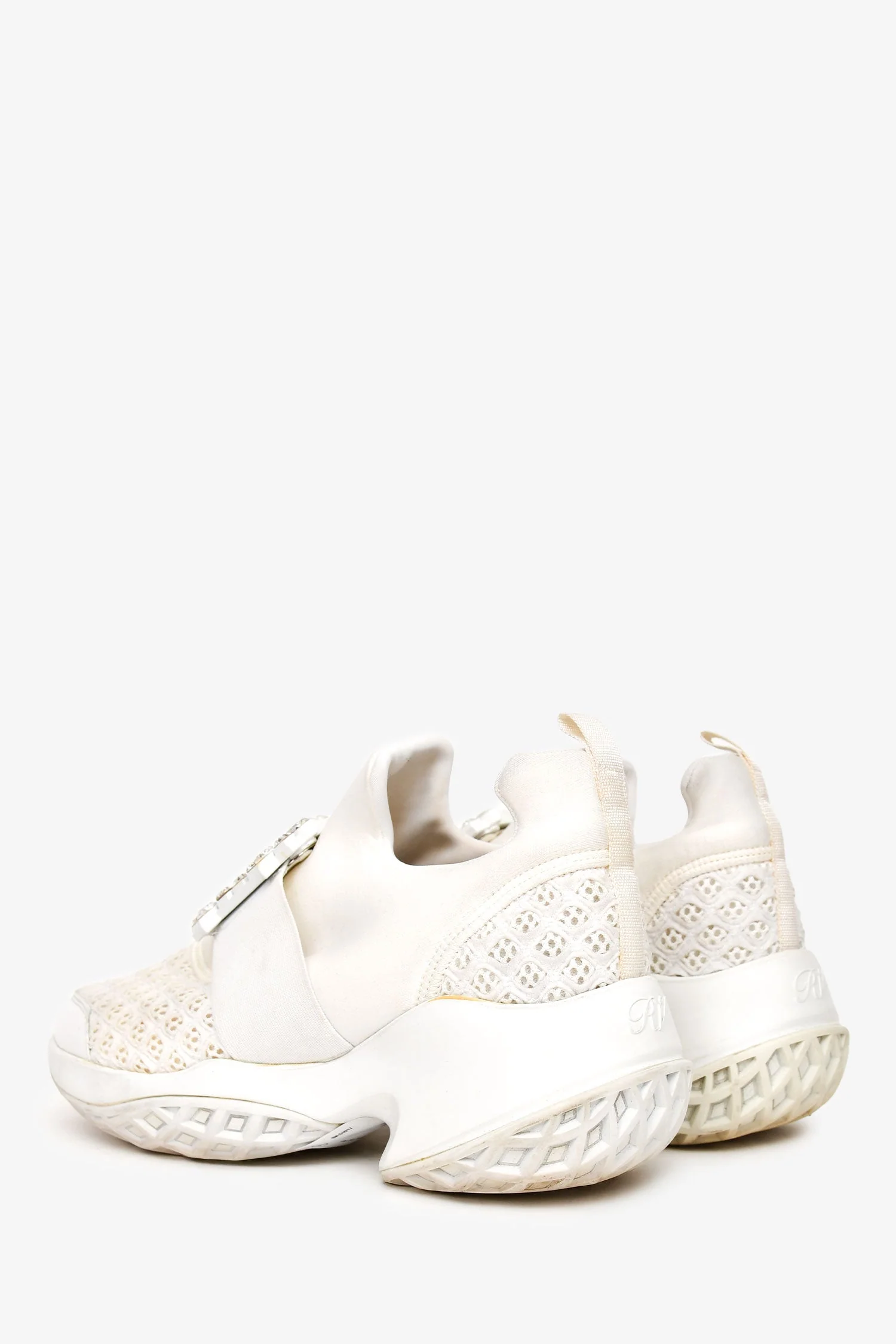 Roger Vivier White Leather Viv' Run Sneakers Size 41 (As Is) - Image 4