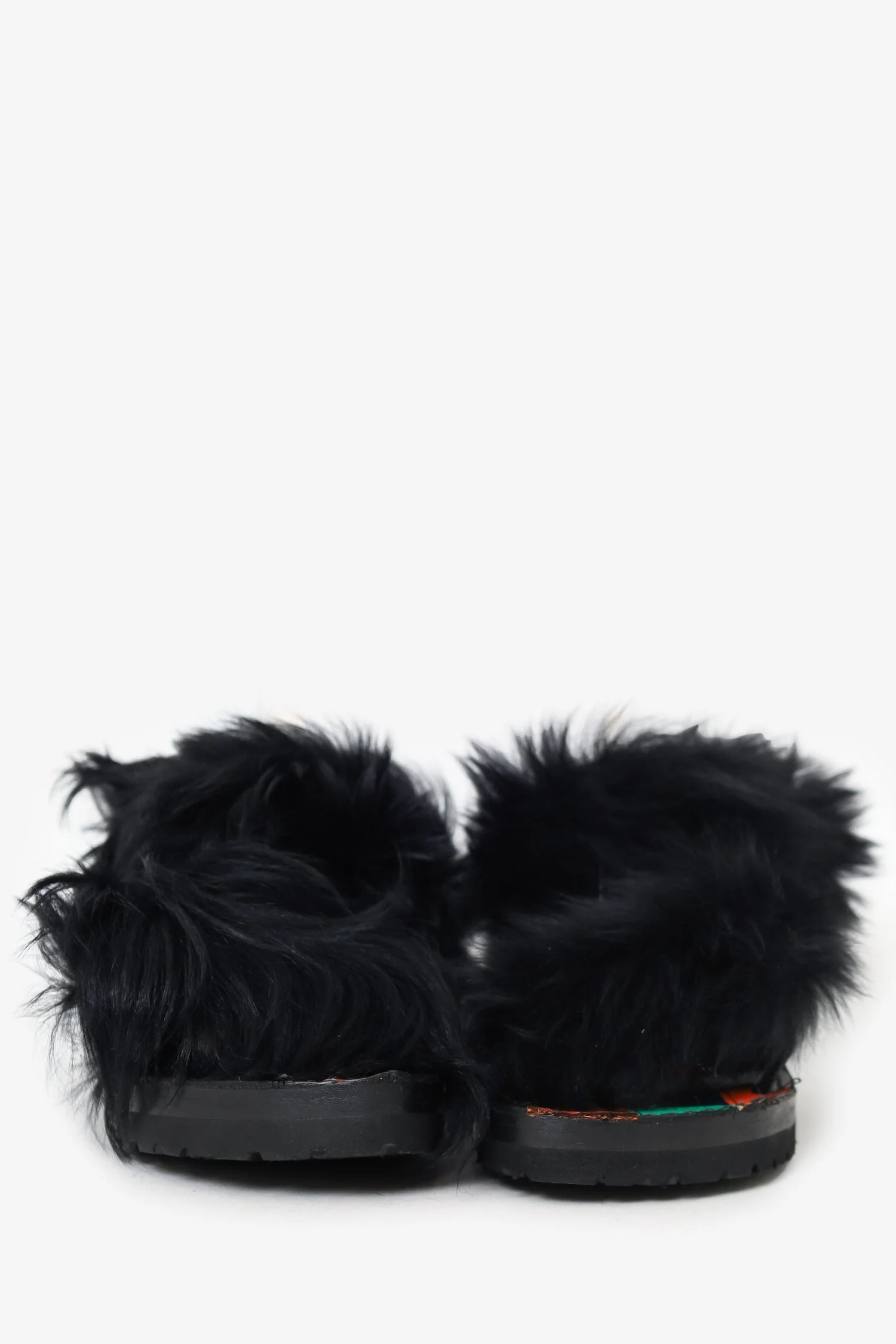Sacai Black Fur Sandals Size 35 - Image 3