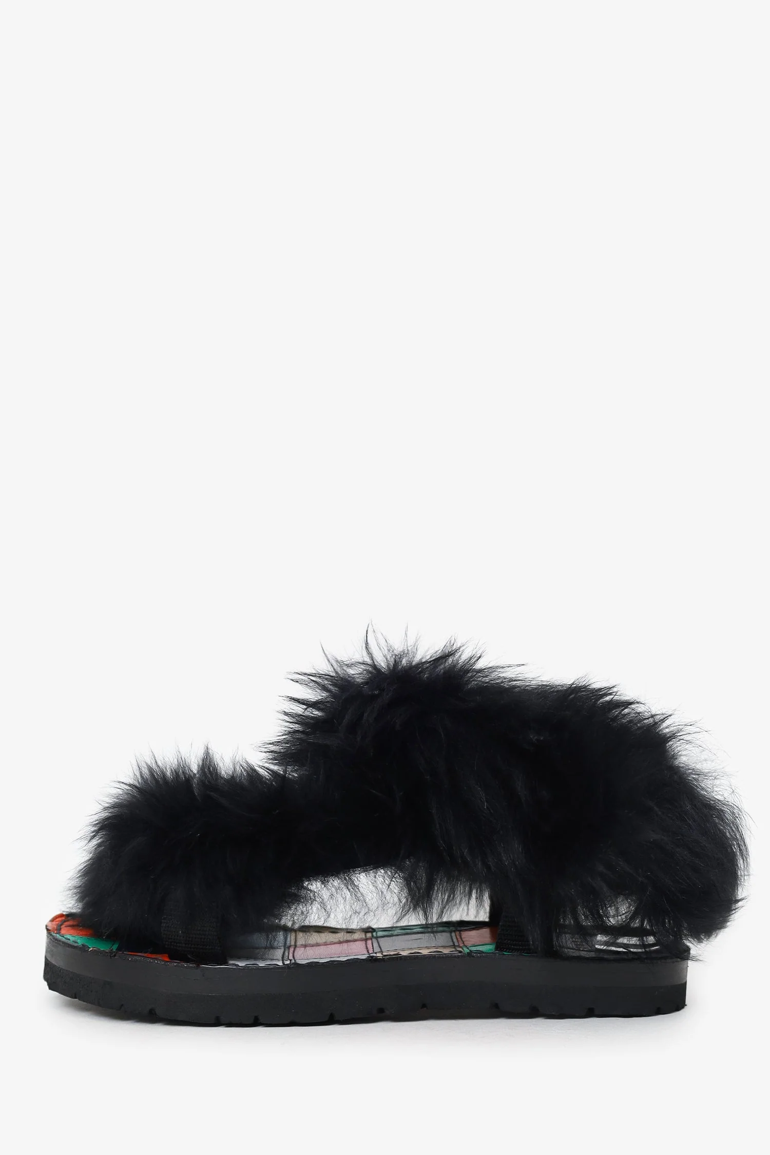 Sacai Black Fur Sandals Size 35 - Image 5
