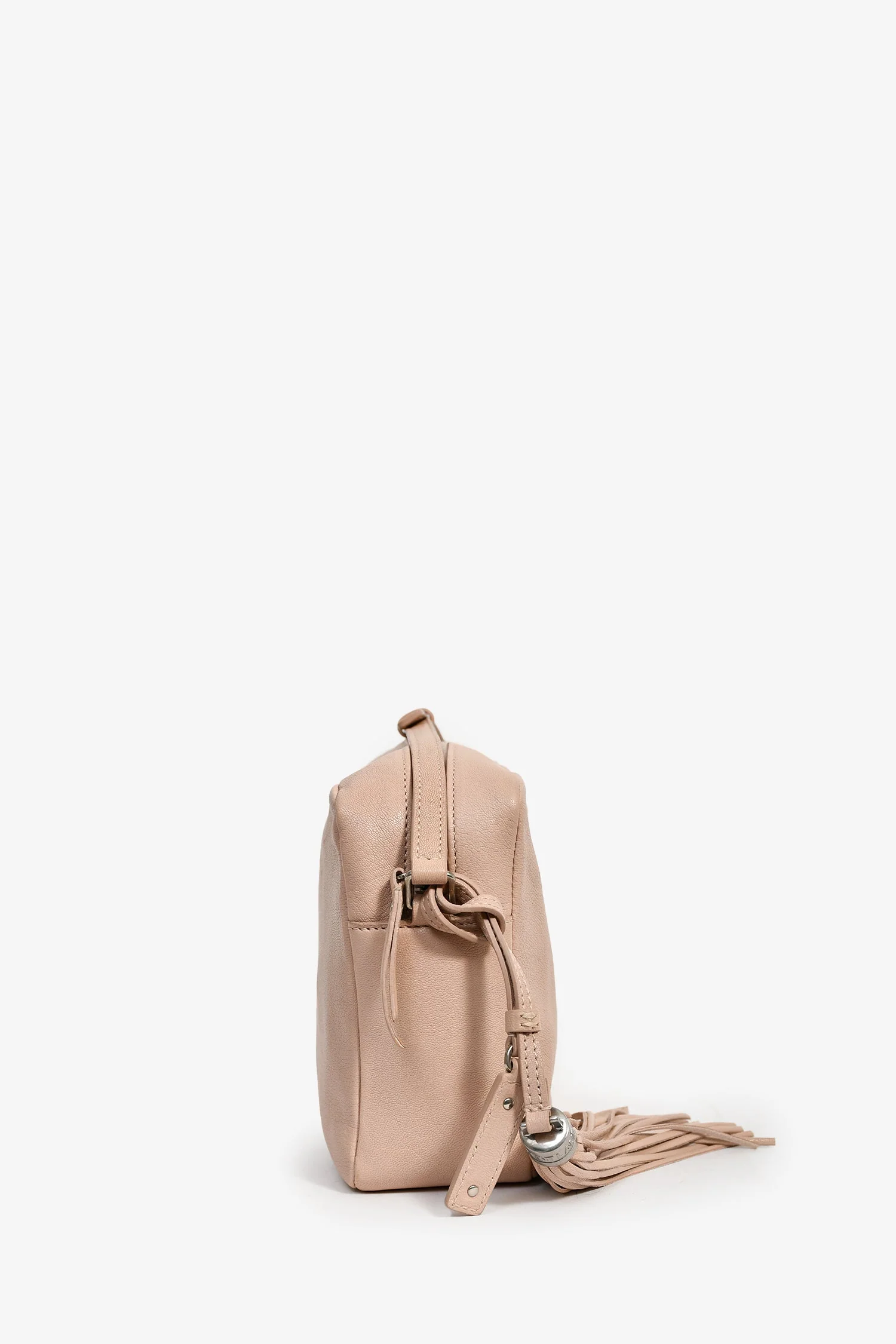 Saint Laurent 2017 Blush Pink Leather Tassel Camera Crossbody - Image 3