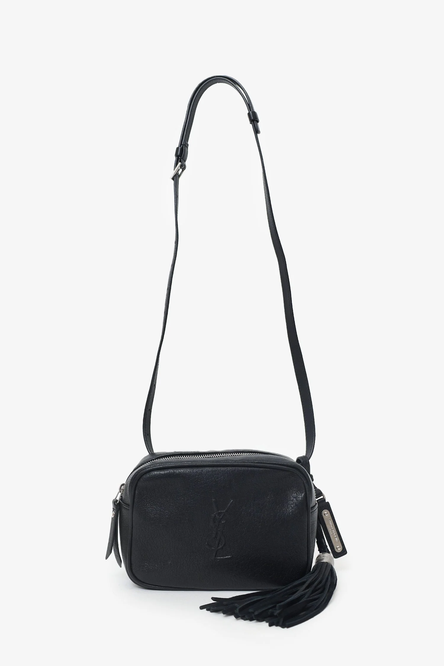 Saint Laurent Black Lambskin Monogram Lou Belt Bag - Image 7