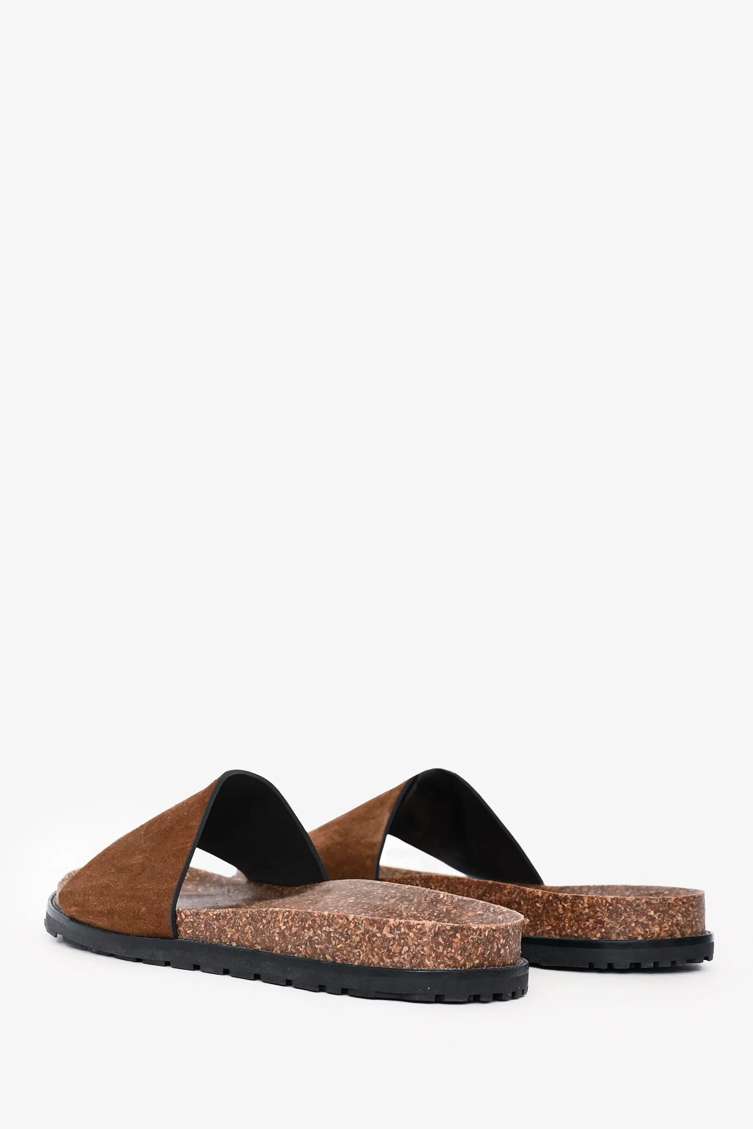 Saint Laurent Brown Suede Logo Embroidered Sandals Size 39 - Image 4