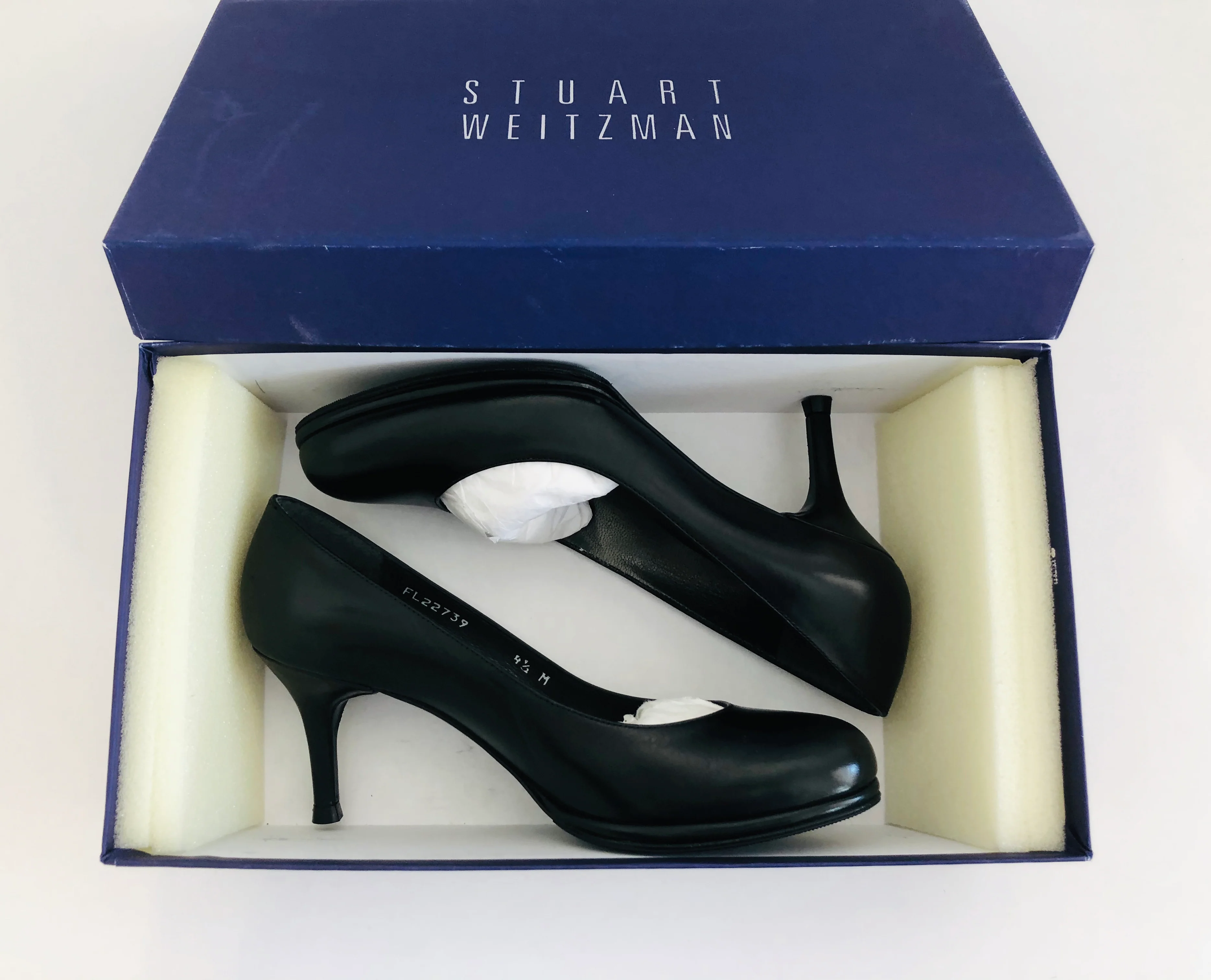 Stuart Weitzman Black Leather Heels Size 4.5 (NWT) - Image 7
