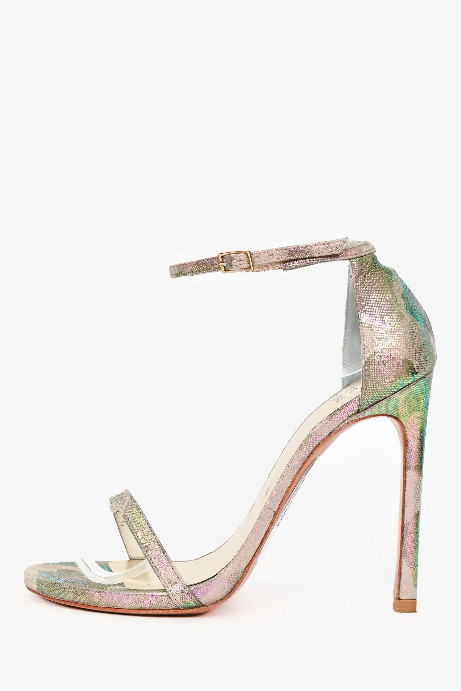 Stuart Weitzman Iridescent Camouflage Strappy Heels Size 6 - Image 4