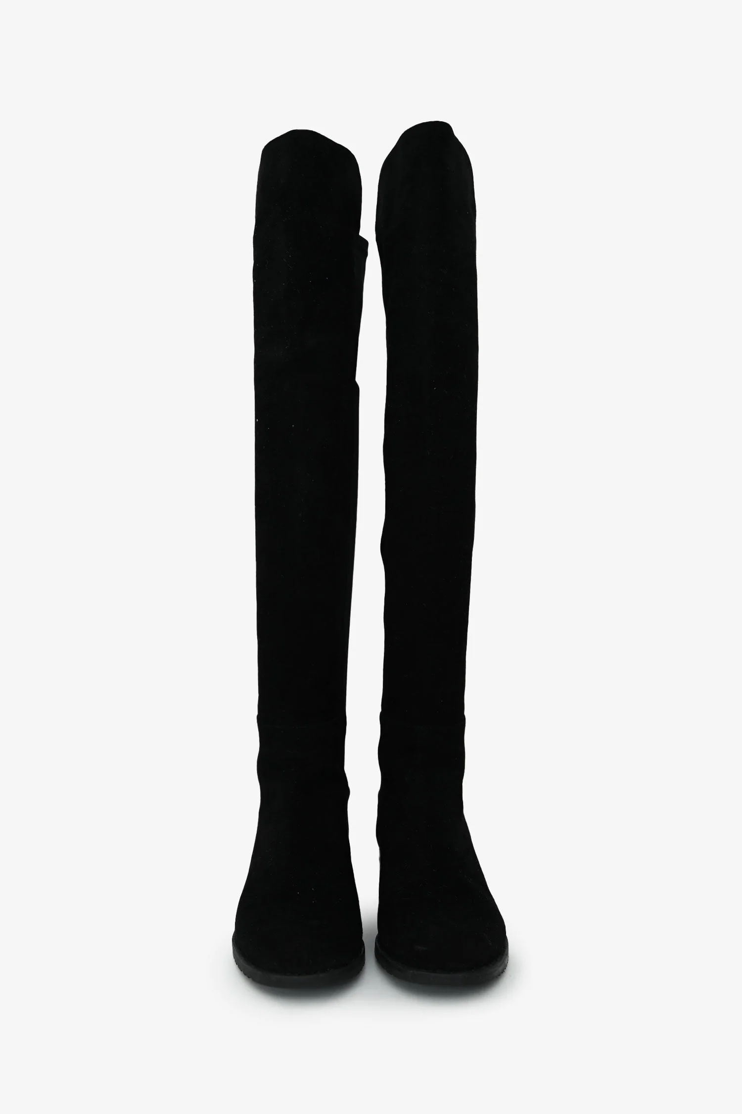 Stuart Weiztman Black Suede Knee High Boots Size 5.5 - Image 3